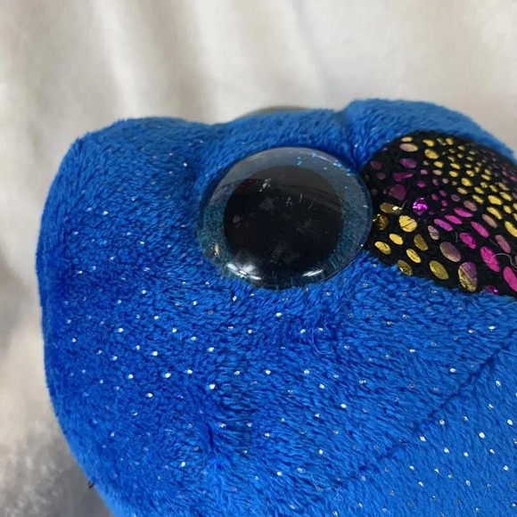 TY BEANIE BOOS AQUA THE 8" BLUE METALLIC FISH PLUSH STUFFED ANIMAL 2017 - Picture 9 of 10